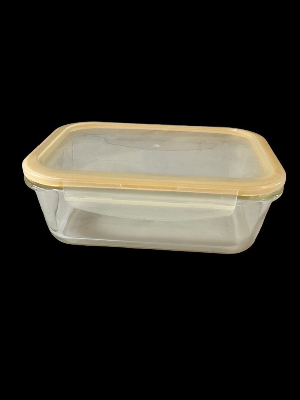 🏡 10/$25 - Rectangular Glass Storage Container w/ Yellow Seal